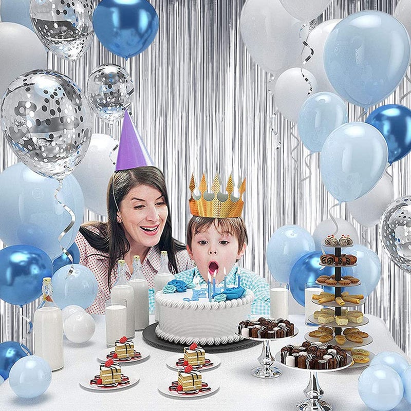 BEISHIDA 2 Pcs Silver Door Streamers Tinsel Curtain Party Streamers Backdrop Fringe Foil Wall Background for Birthday Halloween Christmas Wedding Party Decoration(3.28 ft x 6.56 ft) - Image 5